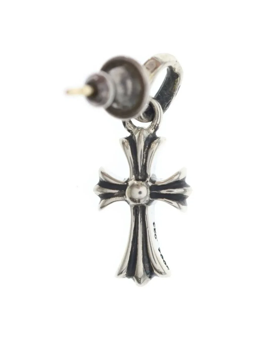 Chrome Hearts Bby Pprchn Baby Fat Pave Diamond Single Earring Silver